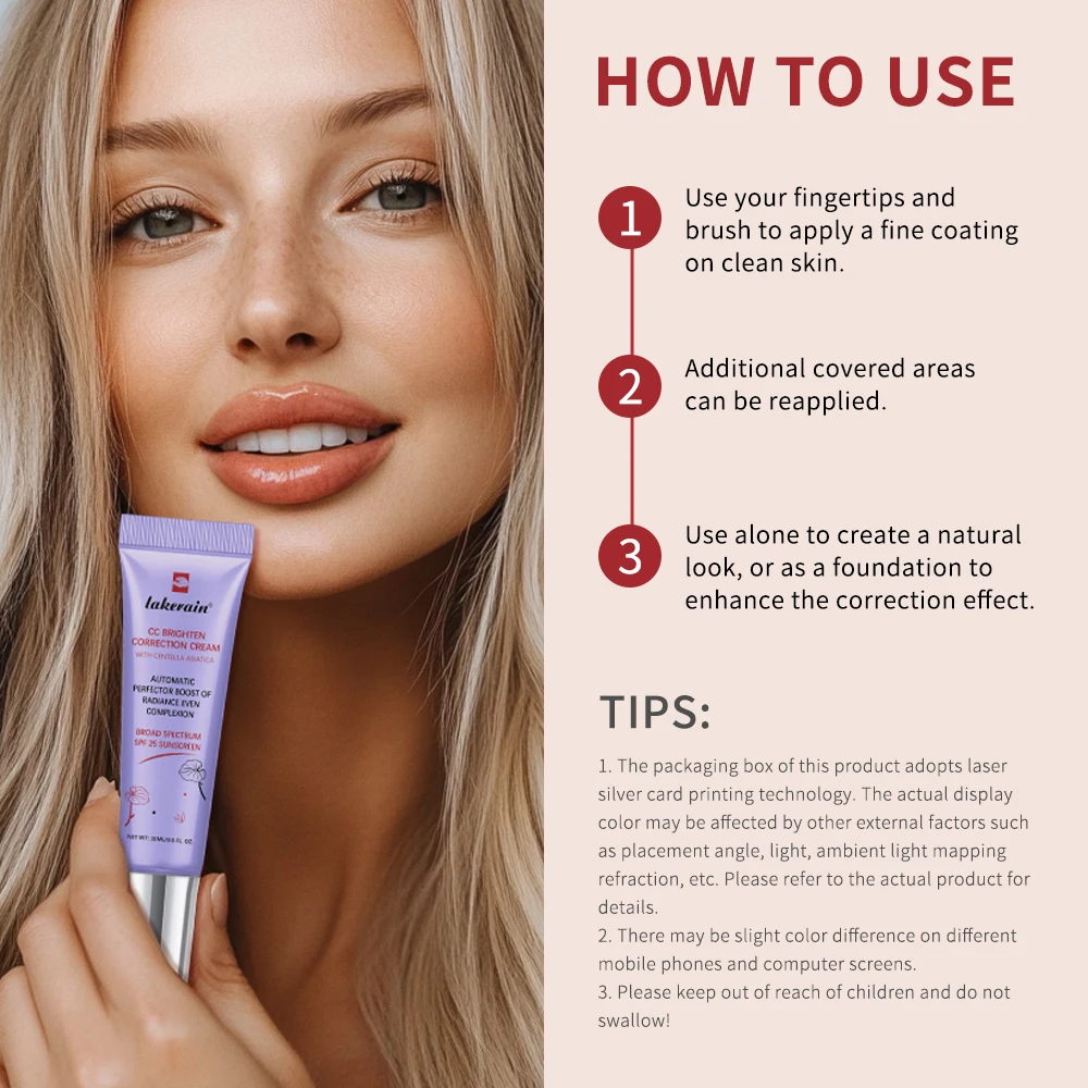 Centella Asiatica Correction Cream Lightweight Hydrating & Color Long-Lasting Moisturizing Primer Buildable Coverage facial primer makeup primer