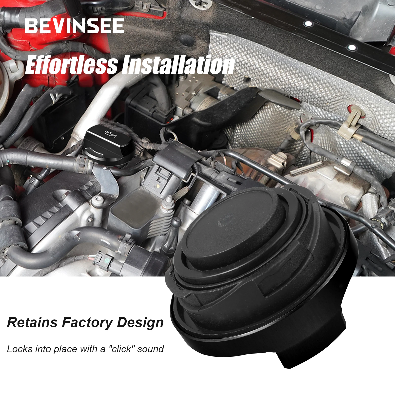 BEVINSEE Engine Oil Filler Cap Oil Filler Cap for 1.8L/2.0L EA888 Gen 3 for VW for Golf 7 GTI R Polo Jetta for Audi A3 S3 Q3 06K103485A