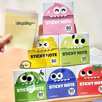 1 Scatola di Foglietti Adesivi Trasparenti Estraibili, 80 Fogli di Note Autoadesive in PET, Etichette Impermeabili Scrivibili per Annotazioni di Libri