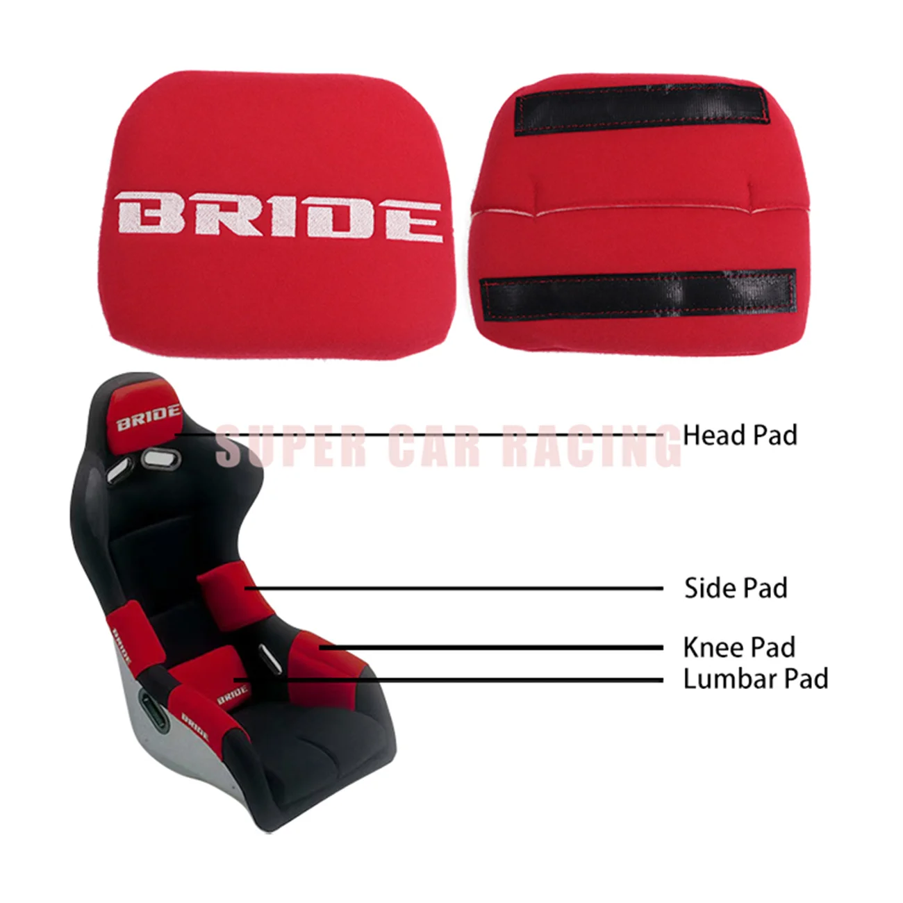 BRIDE Headrest Car Neck Pillow  JDM Neck Pillow Bride Racing Fabric – Top  JDM Store