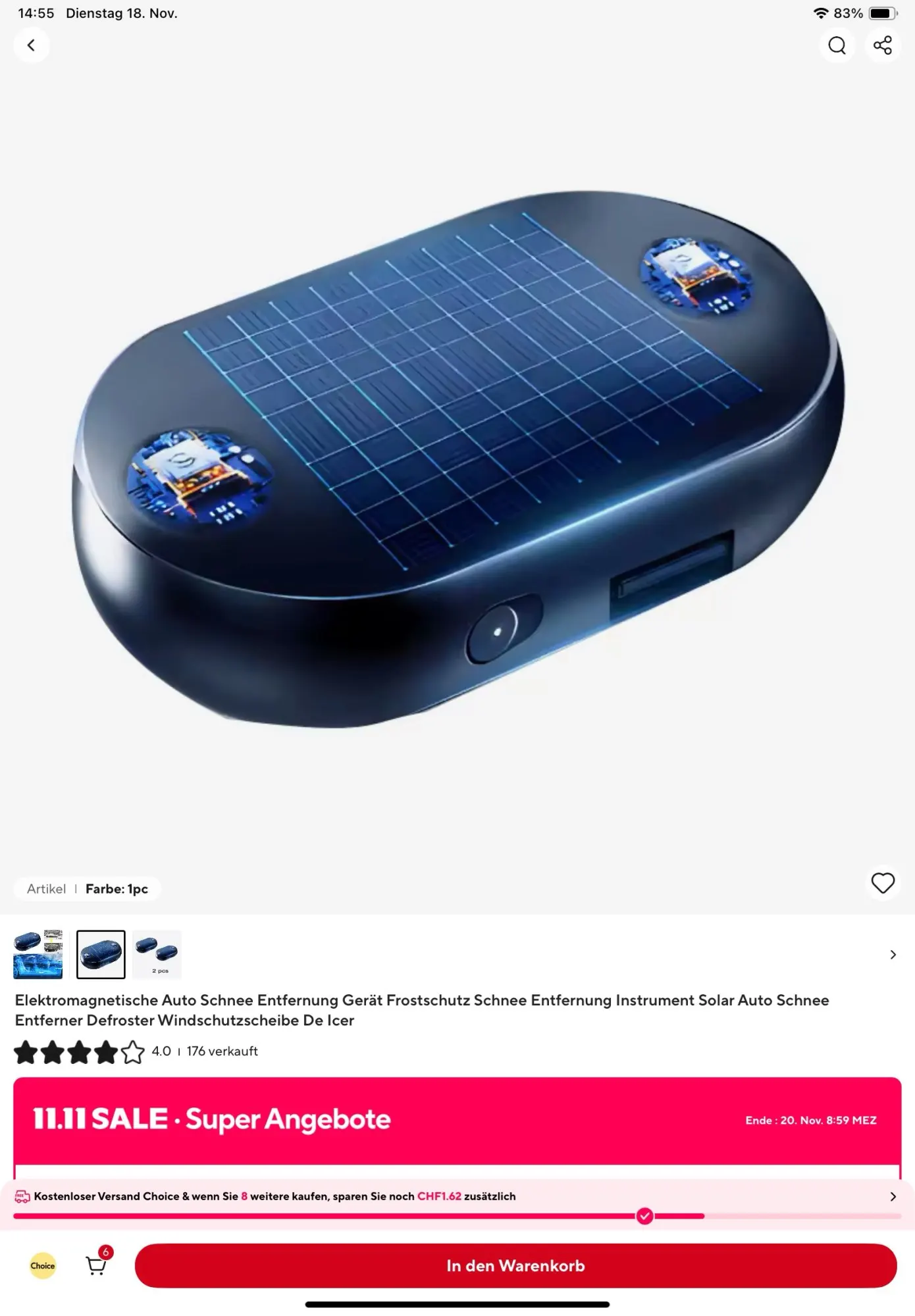 Déneigeur Anti-gel électromagnétique Pour Voiture - Portable Sans Fil - Fait Fondre Glace Et Neige Rapidement