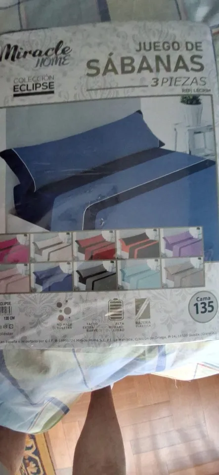 Energy Colors Textil-Hogar Juego Sabanas Verano 3 Piezas 100 % Poliéster Liso Bicolor Ligeras photo review