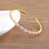 AIBEF New Design Bangles For Women Shiny Luxury Roman Colorful Crystal Zircon Cuff Bracelet Fine Jewelry Birthday Party Gifts 4