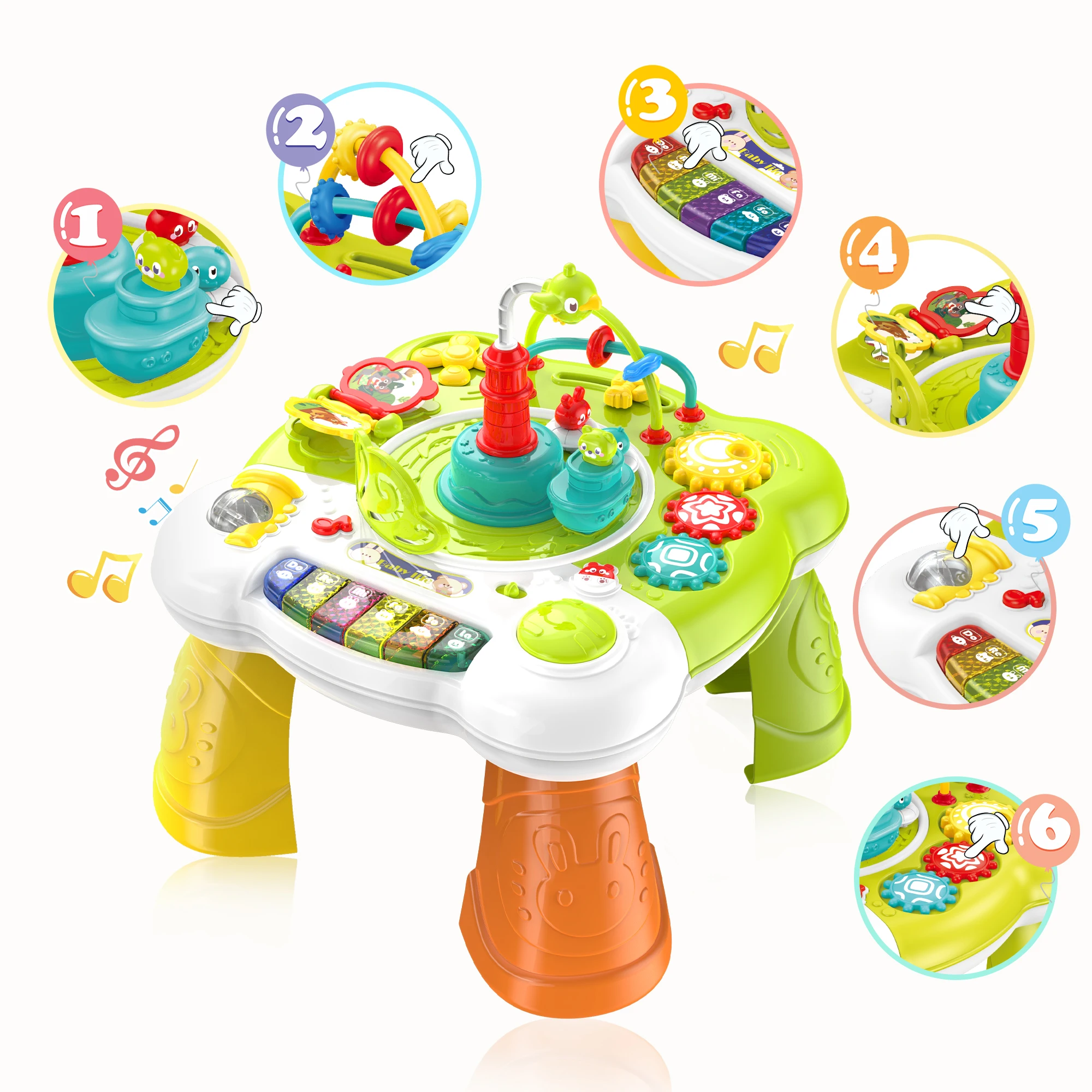 Interactive Toddler Musical Activity Table - Piano, Lights & Learning
