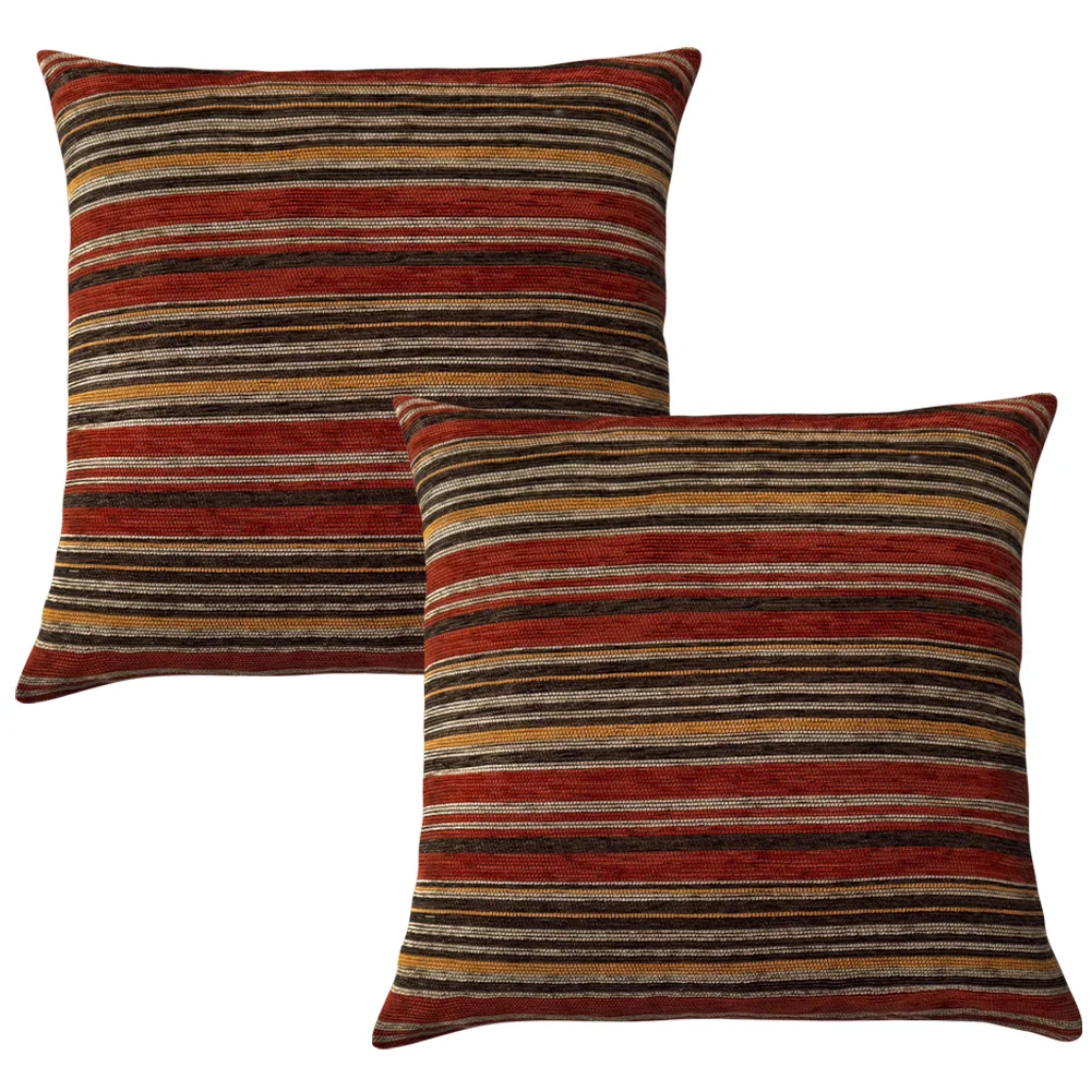 Set de 2 cojines 45 cm x 45 cm con relleno directo y tela de Jacquard Hermes Shedrón Rayada texturizada marca Elefantito Hogar
