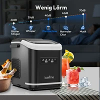 LOEFME Machine à Glaçons Portable 12kg/24h 9 Glaçons en 6-13 Min Écran LED avec Taille de Glaçons Réglable Réservoir d’Eau 1,4L pour Maison 4