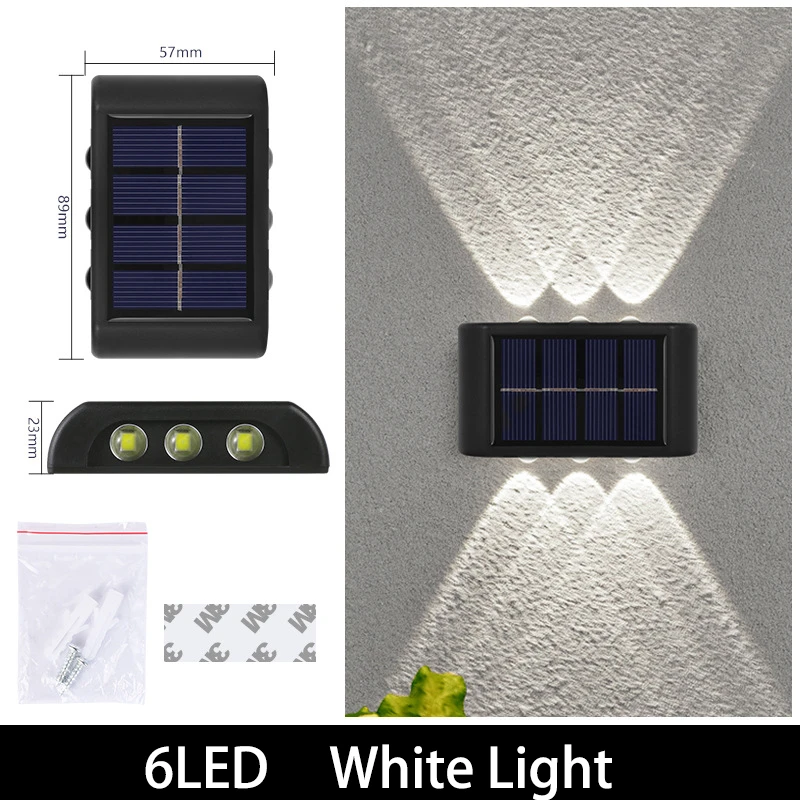 4/6/8/10/12/16LED Solar Wall Light Outdoor Up and Down Garden Lamp Luminous Lighting for Home Porch Fence Stairs Wall Backyard solar powered string lights Solar Lamps