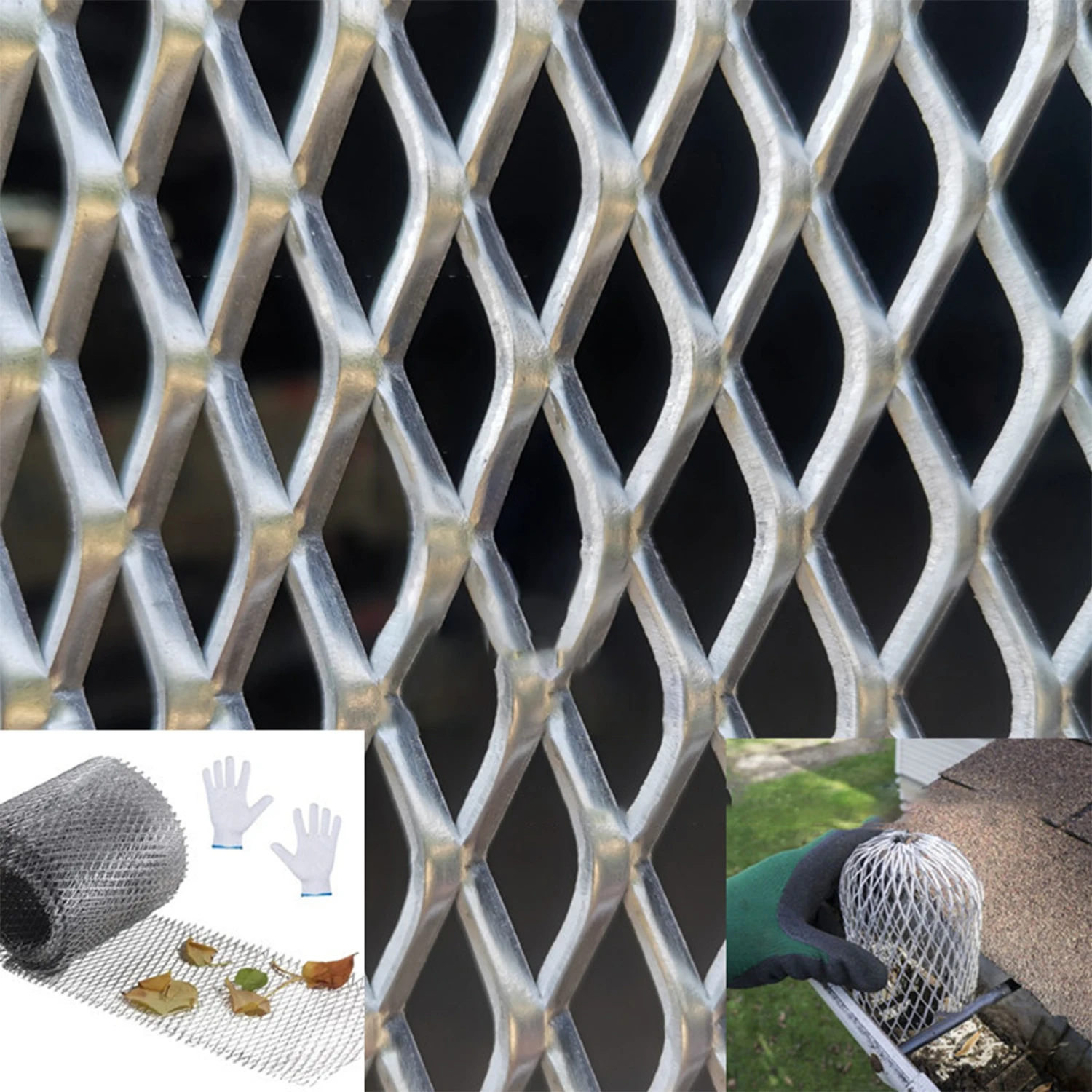Aluminum Leaf Guard Gutter Protection Net with Stainless Steel Clips Durable Leaf Guard Effective Rain Gutter Covering Net