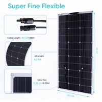 Panneau solaire flexible 200 W 100 W, 2 x 100 W, module solaire monocristallin flexible, cellule solaire photovoltaïque hors réseau, pour camping-car, voiture, abri, toit, bateau, balcon 5