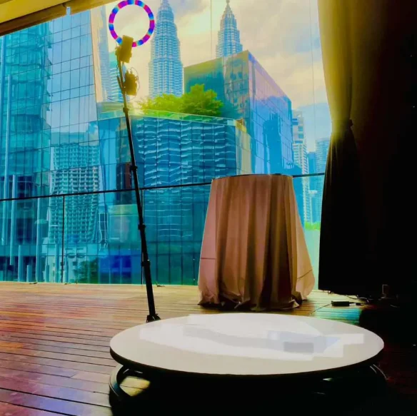 360 Camera Photo Booth Machine With Transparent Colorful Led Light