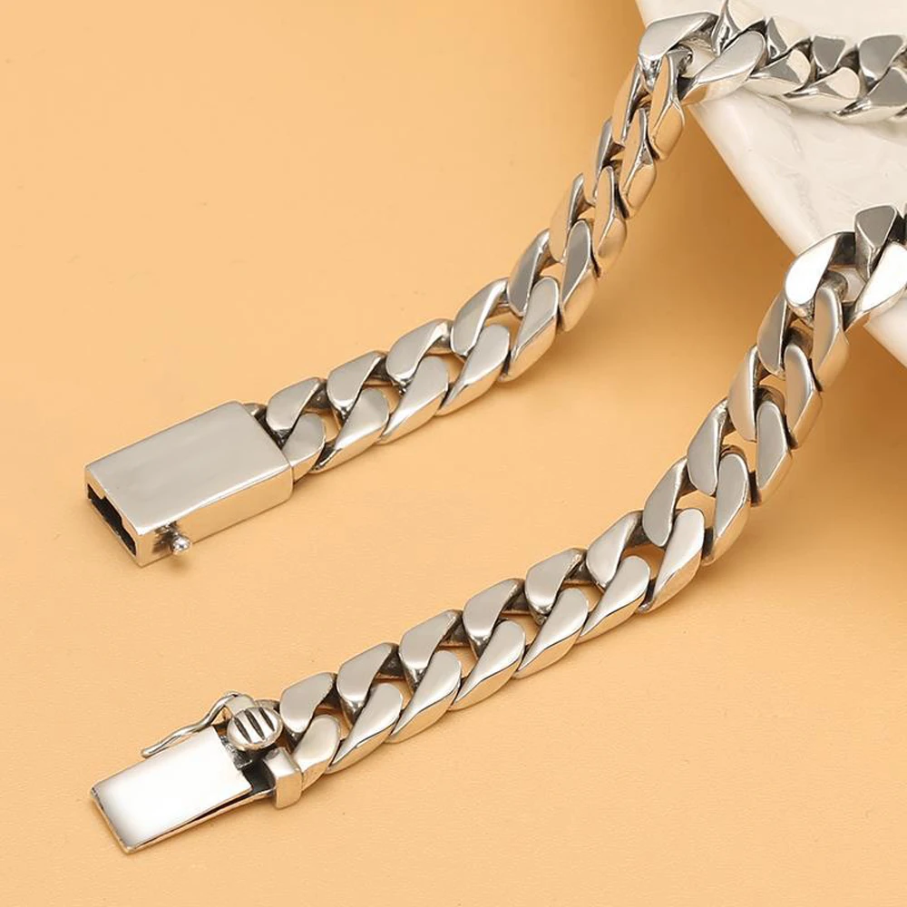 Daifuni S925 Sterling Silver 7MM Cuban Curb Chain Miami Fine