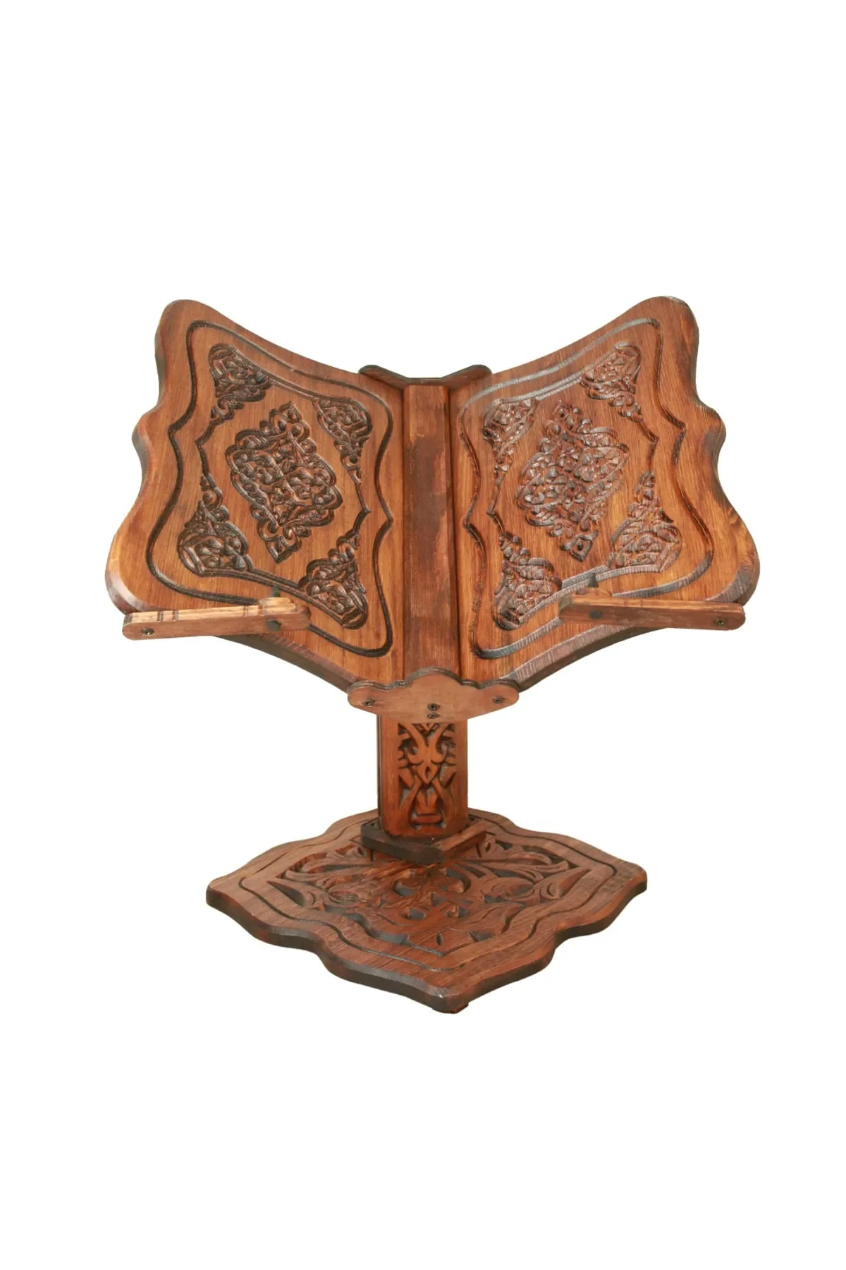 Adjustable Carved Wooden Quran Kerim,Bible,Torah Holder Lectern,Wheeled Book Holder,Photo Stand ,Cookbook Stand,Painting Stand