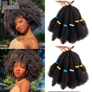 12 Inch Pre Stretched Synthetic Afro Kinky Twist Hair Crochet Braids Hair Extensions For Black Women 1