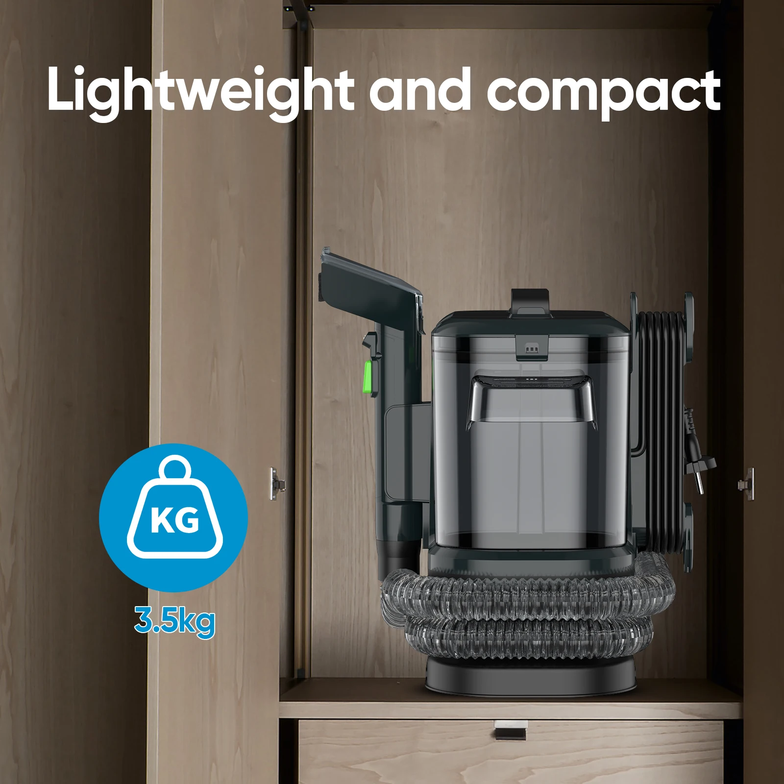 Tragbarer Teppichreiniger 450W 12KPa Tragbarer Fleckenentferner für Auto Sofa Tierhaare, Sprüh-Saug-Polsterreinigungsmaschine – Detail 8