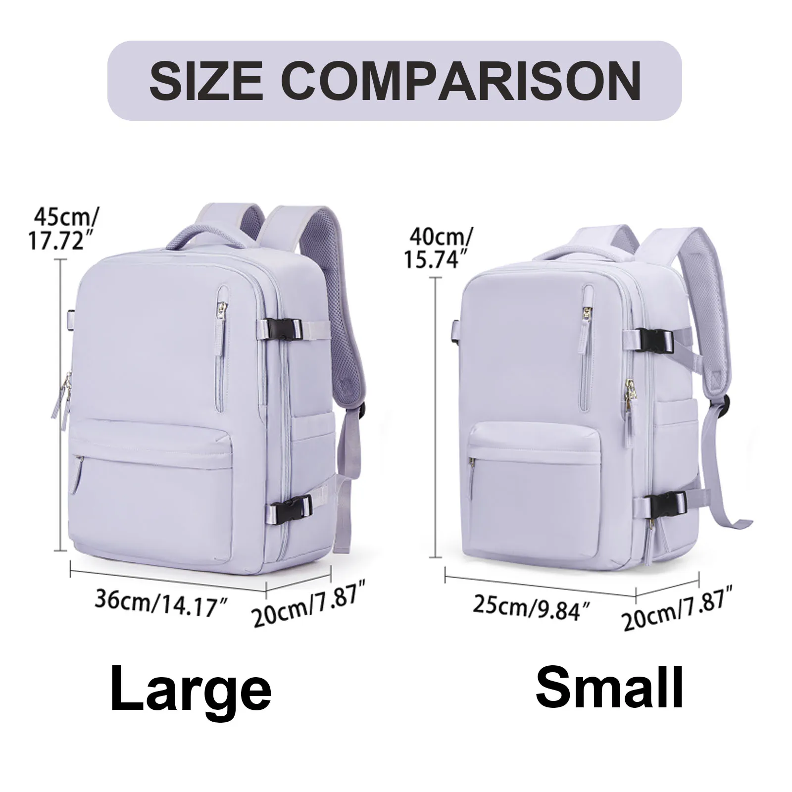 Women's Cabin Travel Backpack Laptop Bag Large Capacity Easyjet Carry-Ons 45x36x20 Backpack Ryanair 40x20x25 Water Resistant Bag 6