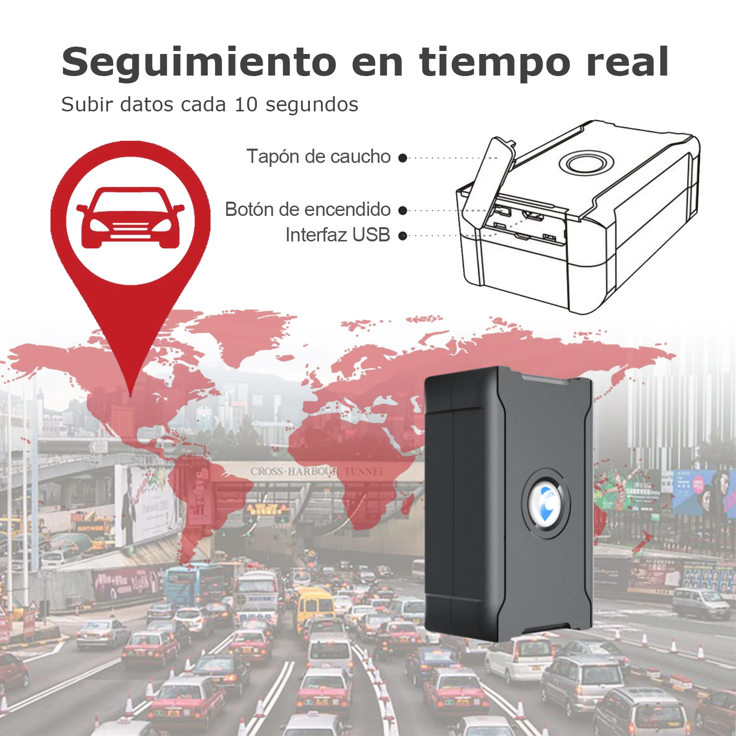  Rastreador GPS para vehículos, rastreador GPS localizador  impermeable dispositivo de ubicación en tiempo real para coche,  motocicleta, camión, taxi, sin sistema de seguimiento de tarifa mensual,  envío rápido de EE. UU 