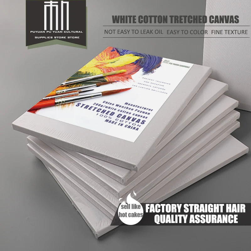 Stretched Canvas for Painting, 5 Pack 30x40CM Profile Primed White Blank Canvases for Painting Oil,