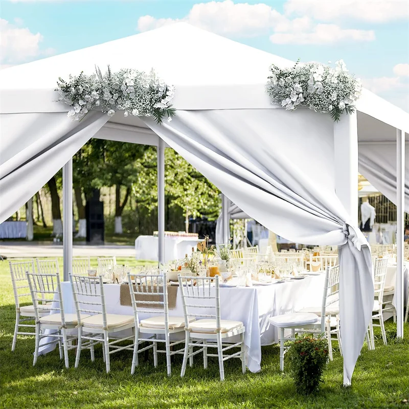 10x10/10X20/10x30FT Party Tent Outdoor Canopy Tent with Sidewalls Upgrade Removable, White Tents for Parties Waterproof 4