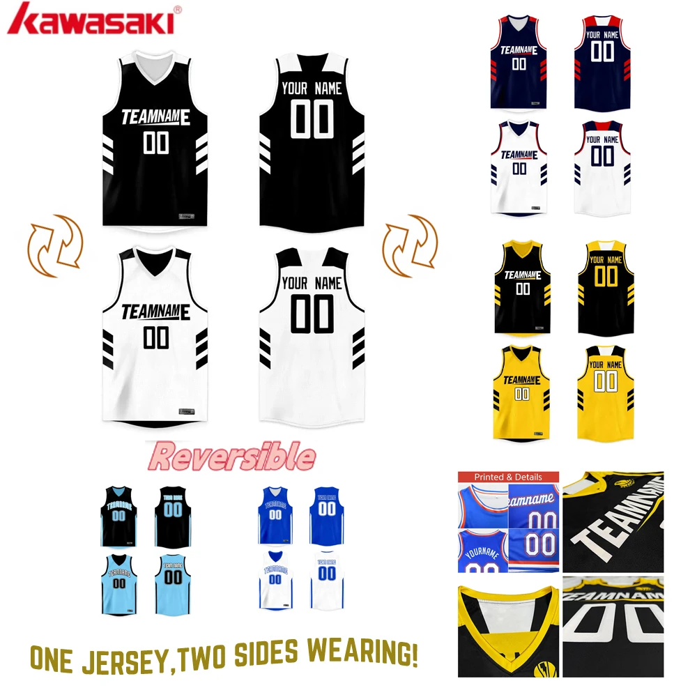 Basketball Jerseys Reversible Basketball Jersey Personalized Printed Name Number For Men Boy