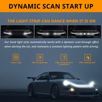 71 inch LED Engine Cover Light Strip Dynamic Scan Start-up Effect Car Hood Upgrade Daytime Running Lights SUV Truck Pickup DRL - Image 3