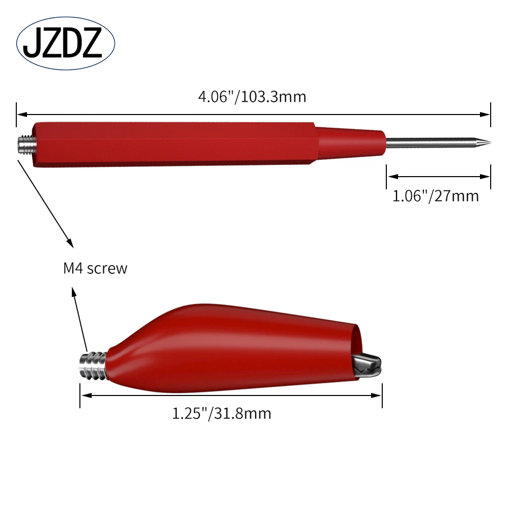 JZDZ 16 인 1 멀티미터 테스트 리드 키트, 교체 가능한 실리콘 점퍼 와이어, 악어 클립, 프로브, 바나나 플러그, 테스트 바늘