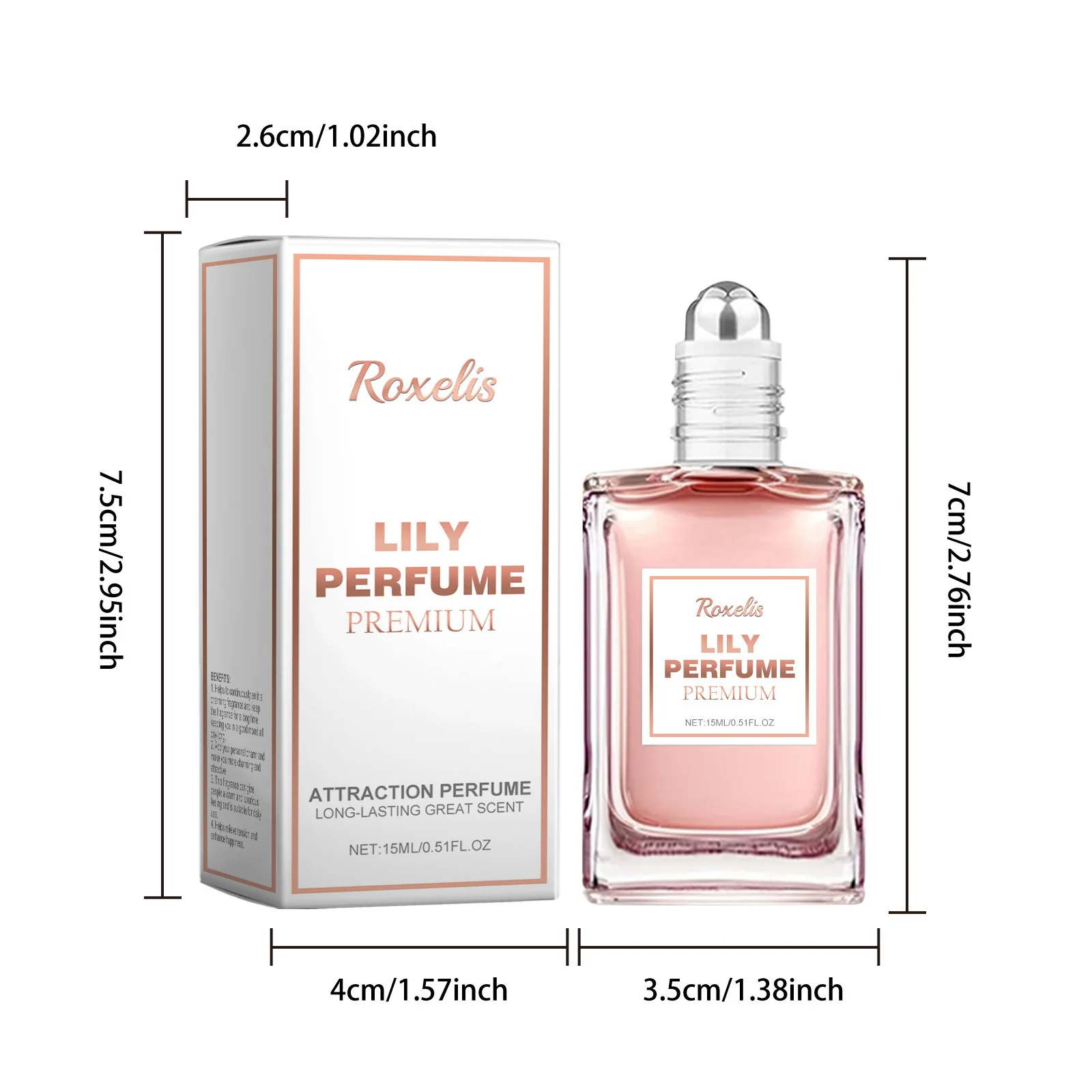Roxelis 15ml Floral Scent Air Refresher Lily Roller Rose Mist Lasting Fragrance Natural Fresh Flirt Dating Elegant Atmosphere