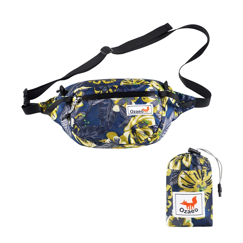 2L travel waist bag, water resistant, lightweight, hiking fanny pack with 3 zipper pockets and adjustable strap 5