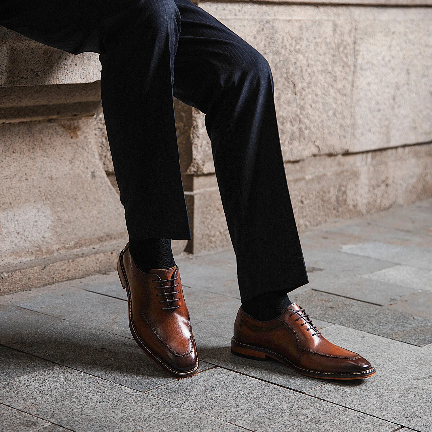 Desai Genuine Leather Shoes Men Dress Shoes Fashion Comfortable Oxford Shoes Casual Soft Shoes,Wedding,Formal ,Large Size,Gifts 5