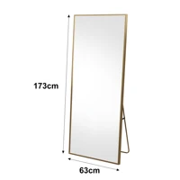 Anajqaqia Туалетное зеркало, арочное зеркало в полный рост, изогнутое стоящее зеркало, рама из алюминиевого сплава, закаленное стекло, для спальни — изображение 6