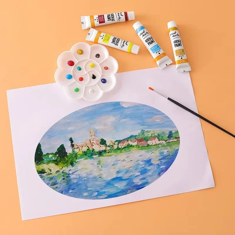 Plum Blossom Acrylic Palette for Watercolor Chinese Painting DIY Art Supplies for Students Artists 11cm