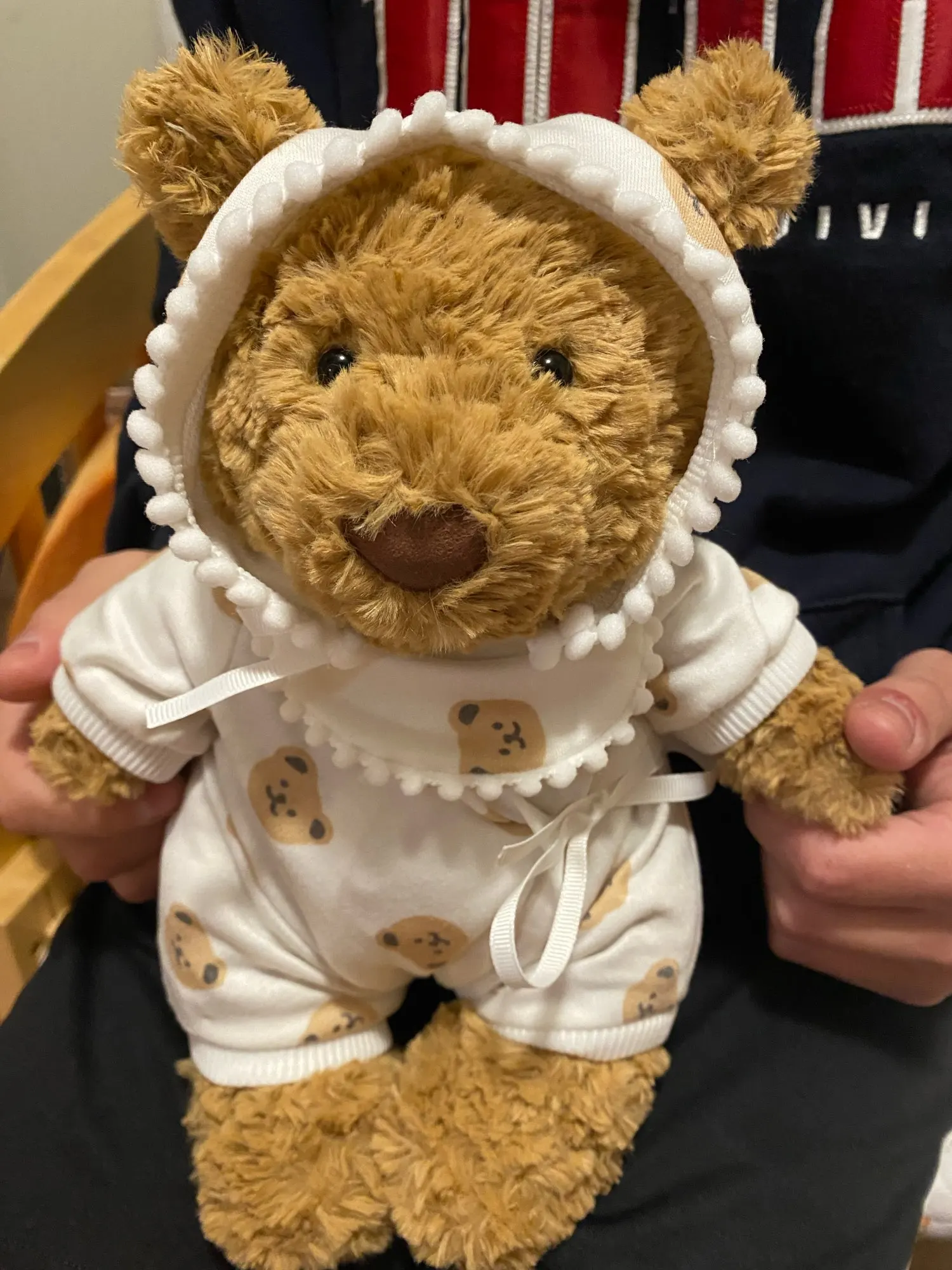 Getahug White Mink Hat Brown Overalls Bear | Handmade Jointed Teddy Bear Gift photo review