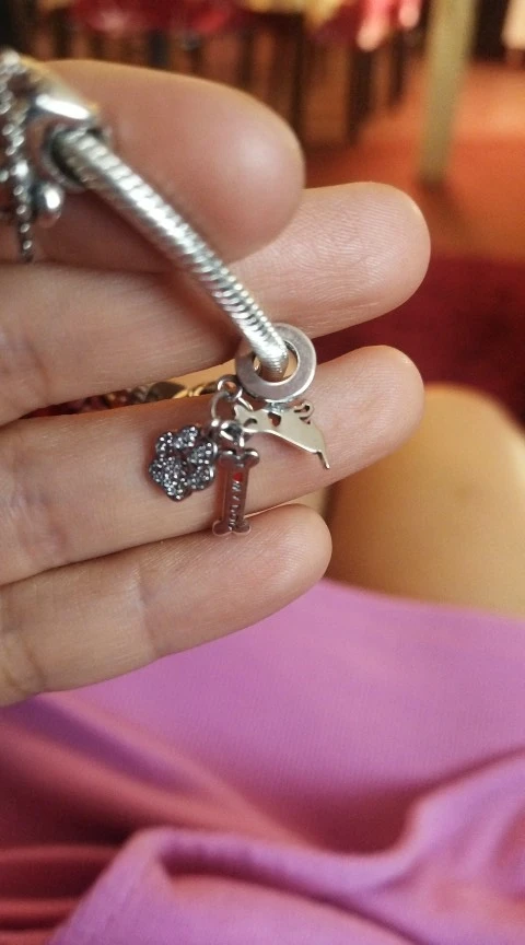 2025 gran oferta dijes cuentas de Plata de Ley 925 mariposa rosa luciérnaga luminosa cuelga brazalete pulsera collar joyería DIY photo review