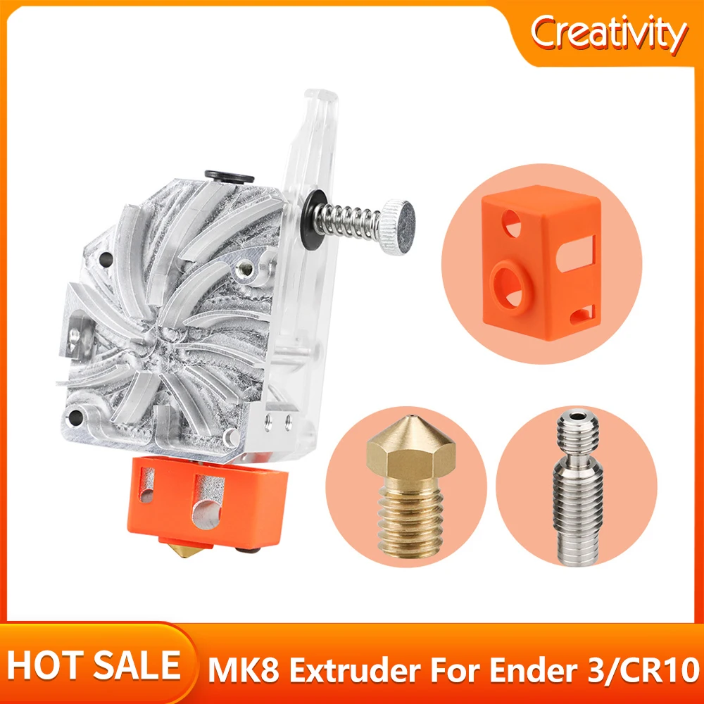 NF-WIND V6 Dual Drive MK8 Extruder For Simple Installation Ender 3 Upgrade Short Distance Printing 3D Printer Parts cr10 all metal hotend extruder kit 0 4mm mk8 nozzle printing head set for creality ender 3 cr 10s micro swiss 3d printer parts