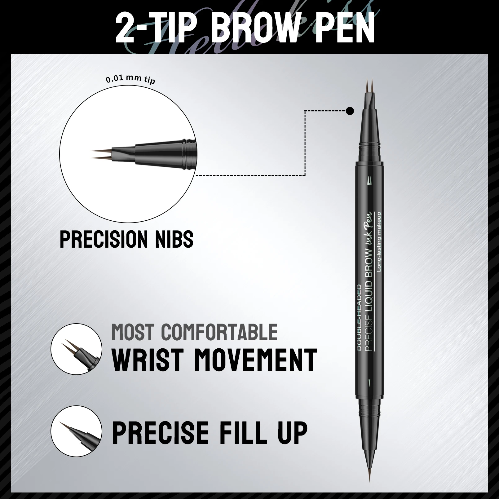 Dual-Ended Forked Tip Eyebrow Pencil with Brush, 2-in-1 Waterproof and Smudge-Proof, Precise Definition for Natural Looking Brow 6