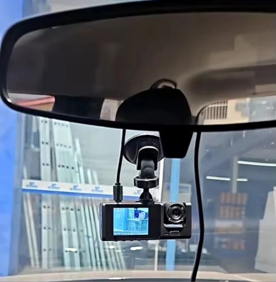 Dash Cam W/ IR Night Vision Loop Recording & 2" IPS Screen 1080P 3 Camera ， DVR recorder, video recorder, Vehicle DVR photo review