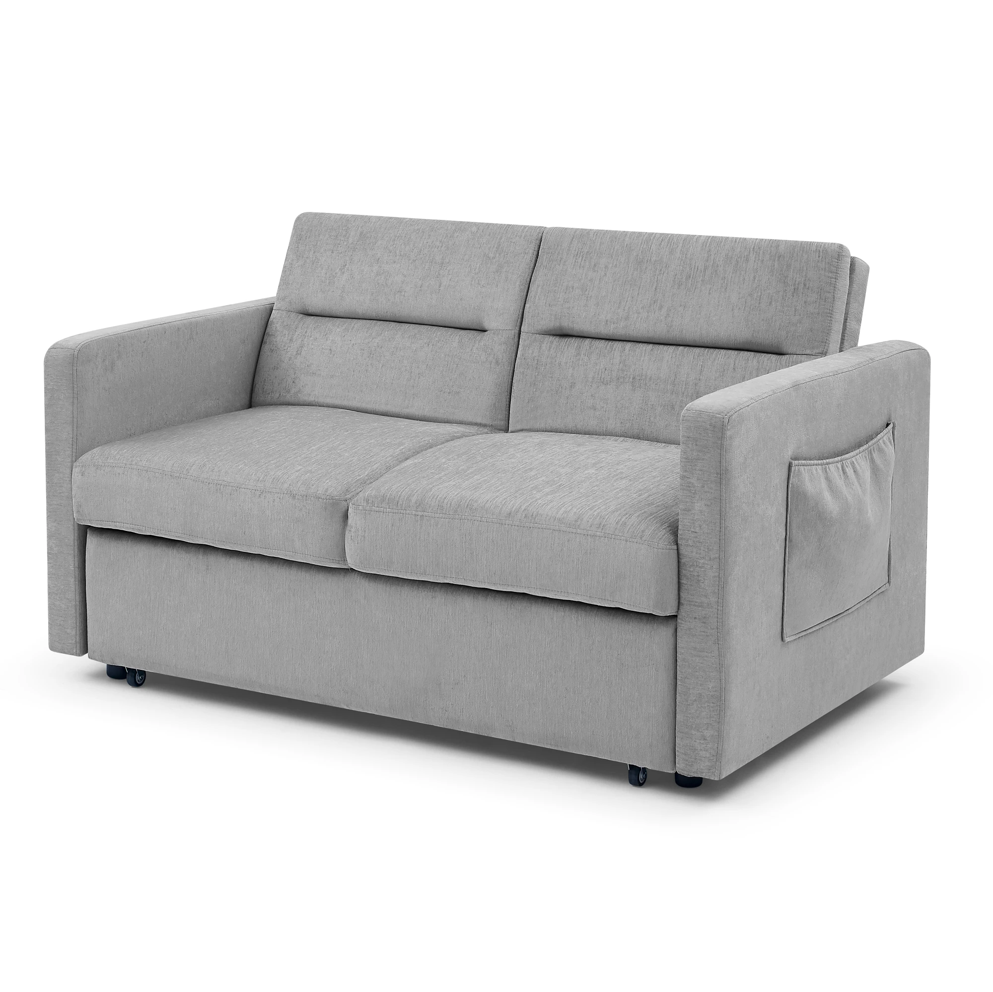 Modern Convertible Loveseats Sleeper Sofa Bed With Two Arm Pockets