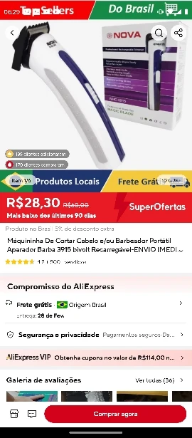 Máquininha De Cortar Cabelo e/ou Barbeador Portátil Aparador Barba 3915 bivolt Recarregável-ENVIO IMEDIATO PARA TODO BRASIL photo review