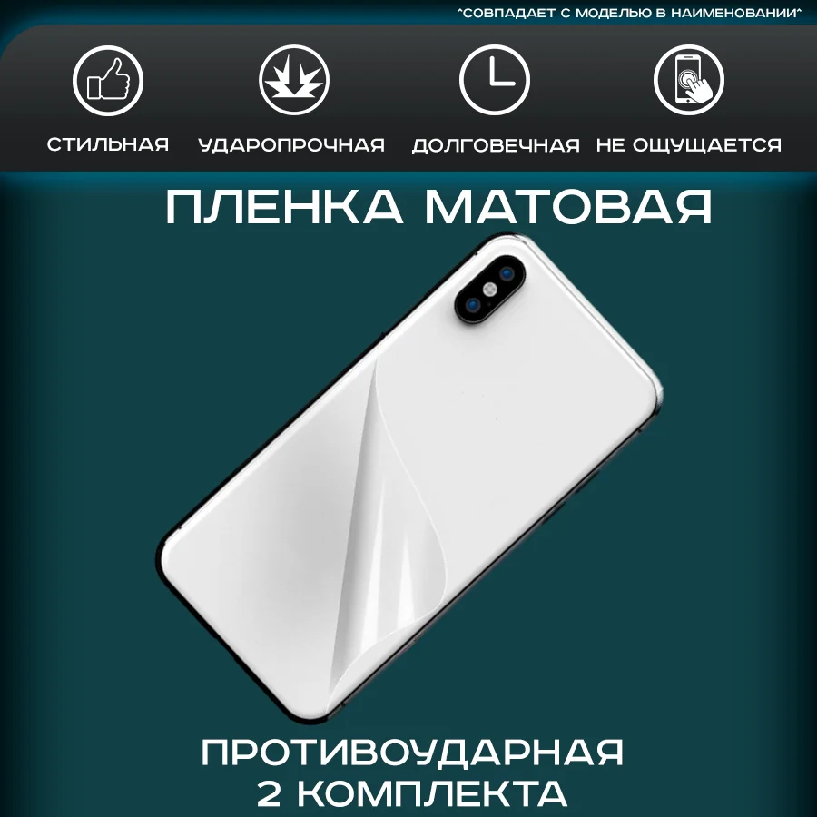 Защитная пленка на заднюю крышку телефона для Tecno Spark Power 2 матовый, гидрогель, для защиты от ударов царапин, 2шт.