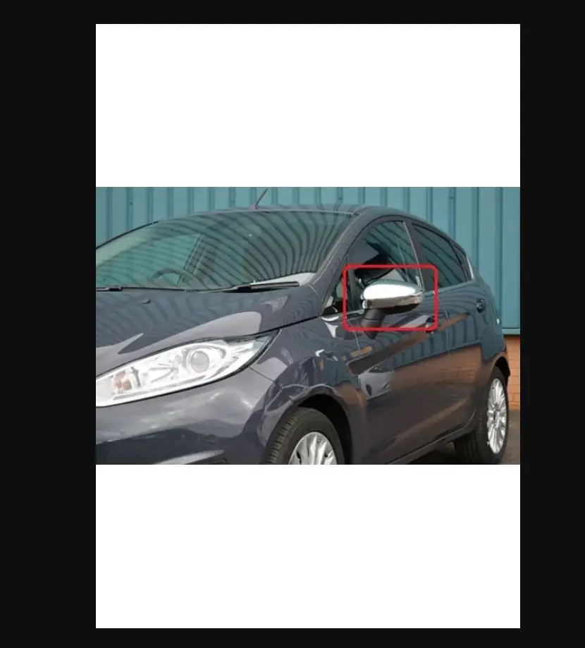

Хромированная зеркальная Крышка для Ford Fiesta, 2 шт., из нержавеющей стали 2008 до 2017-хромированный стиль, модификация спойлера, защитная бленда