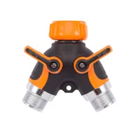 Giraffe Tools Garden Hose Splitter 2 Way Heavy Duty, 3/4" GHT Y Connector for Outdoor Faucet Spigot, Brass Fitting 1
