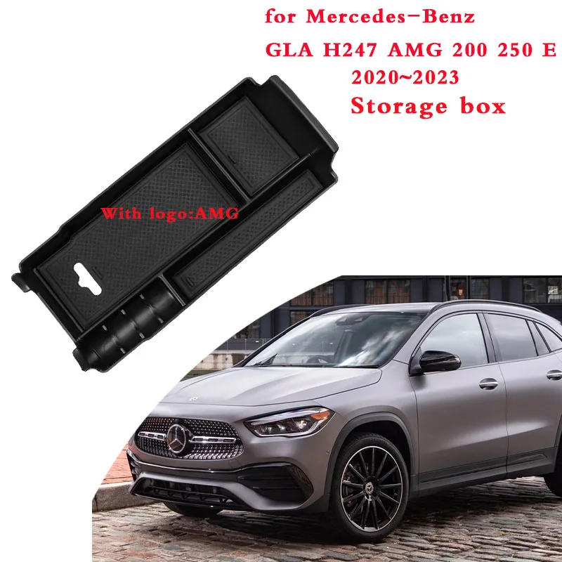 

Car Armrest Storage Box Center Console Organizer Tray For Mercedes-Benz GLA H247 AMG 200 250 E 2020~2023 Interior Accessories