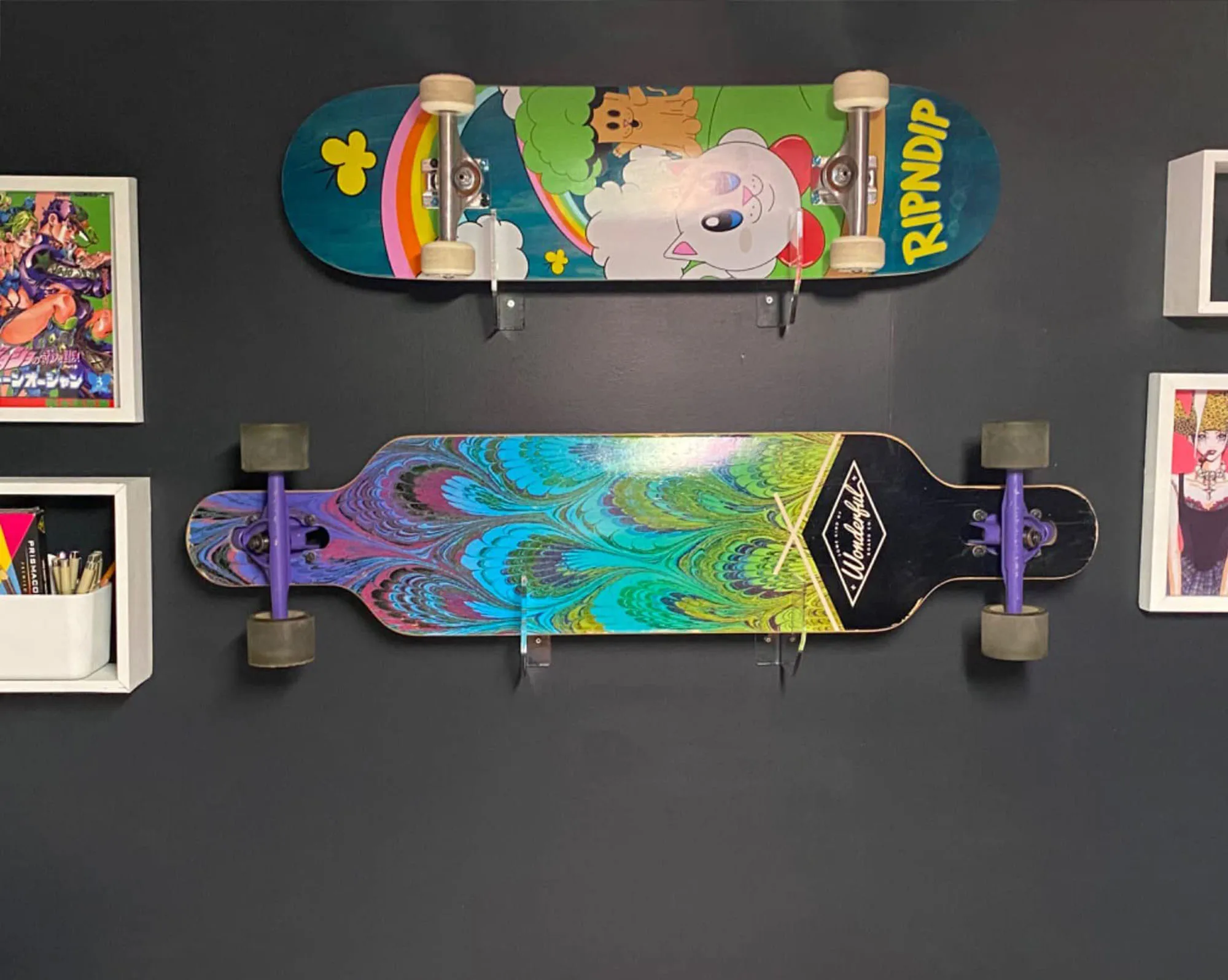 Long Skateboard, Support Mural Pour Skateboard, Support De