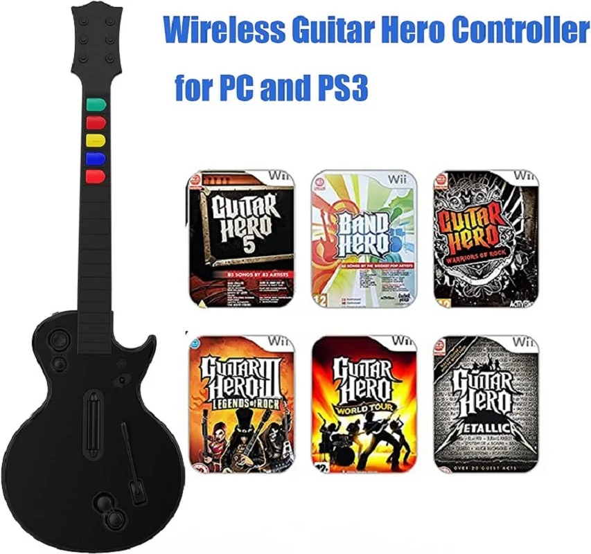 DOYO Guitar Hero Gamepad Controller with Strap for PC PS3 Clone Hero Rock  Band Games Remote Gamepad Joystick Console