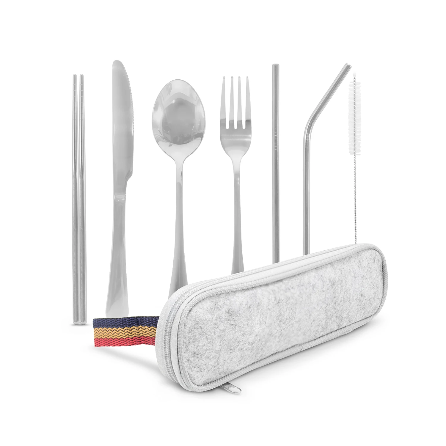 Set de Cubiertos Portátiles con Estuche