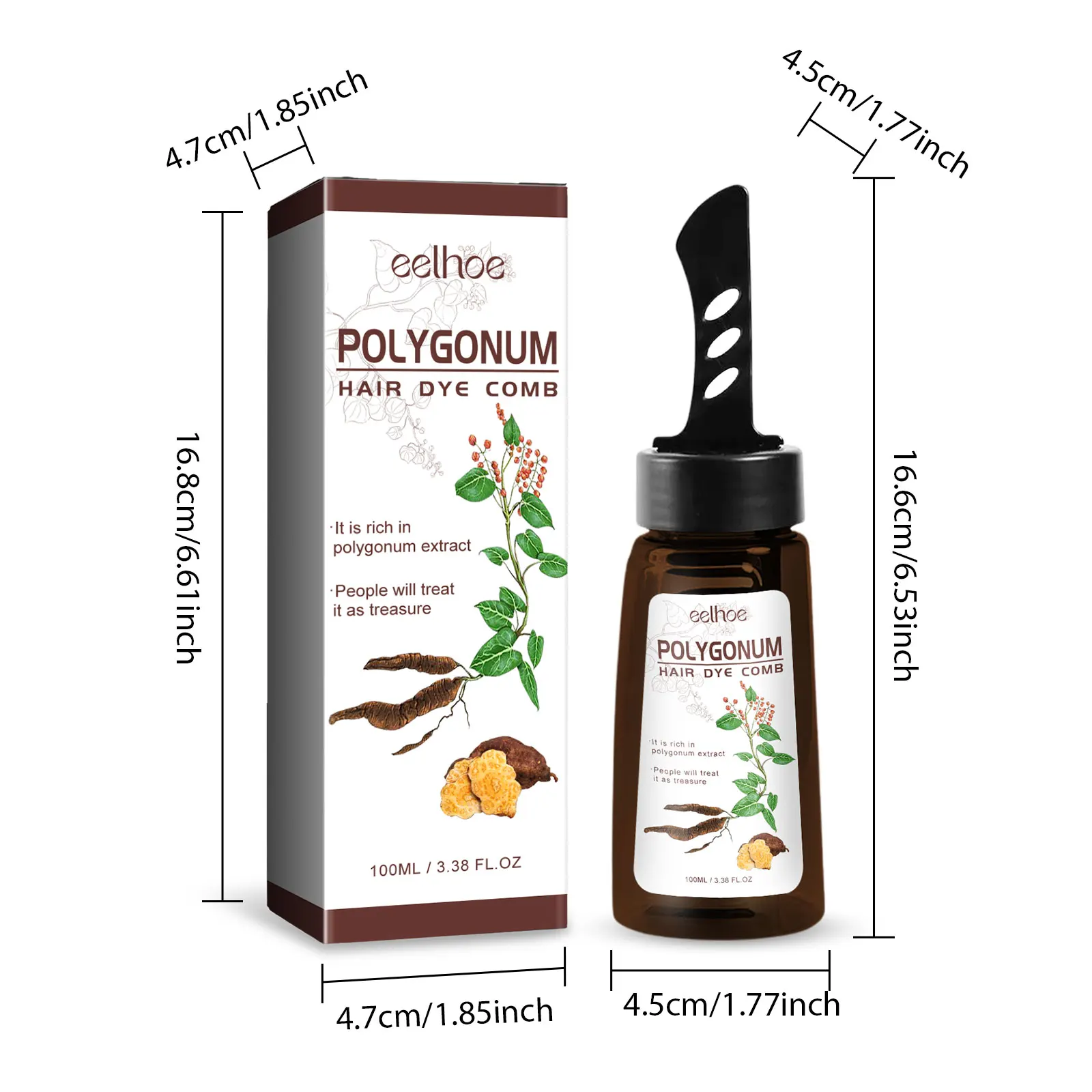 EELHOE Polygonum Hair Dye Cream Strengthening Hair Roots Nourishing Scalp Smoothing Promote Hair Health Growing Hair Dye Cream