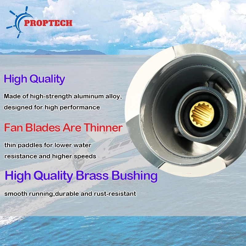 11 1/8*14 Aluminum Alloy Screw 3 Blade Marine Engine Parts For Honda Outboard Propeller 35hp 40hp 45hp 50hp 60hp Boat Motor