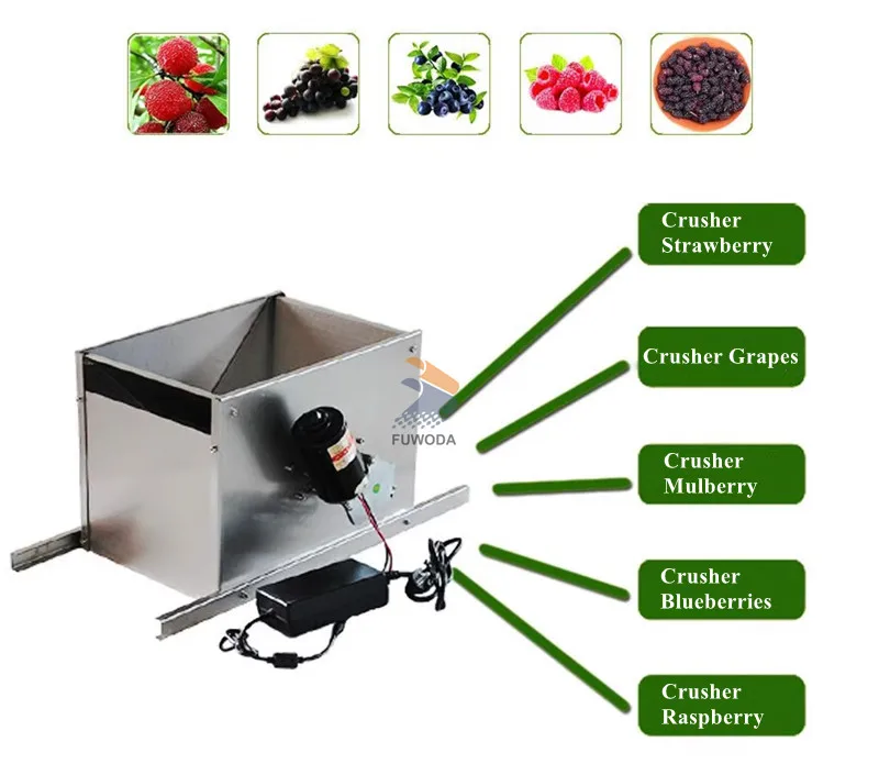 Manual/Electric Type Fruit Crusher Grape Crusher Grape Crushing Machine Fruit Wine Press Grinder 6