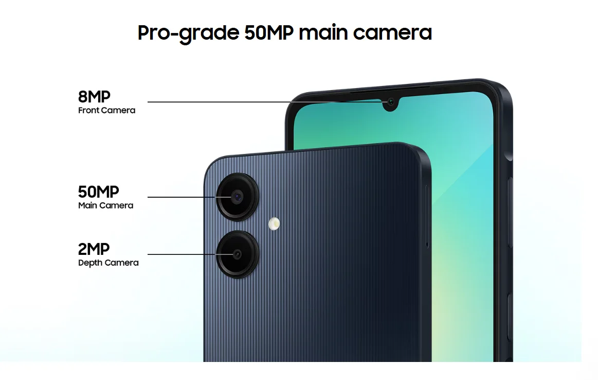 Samsung Galaxy A06 4G Smartphone Version Moyen-Orient Mediatek Helio G85 6.7 "grand écran LCD PLS 50MP double caméra 5000mAh Batt Acdec45268a744dcc9d55813838c7b4bc3