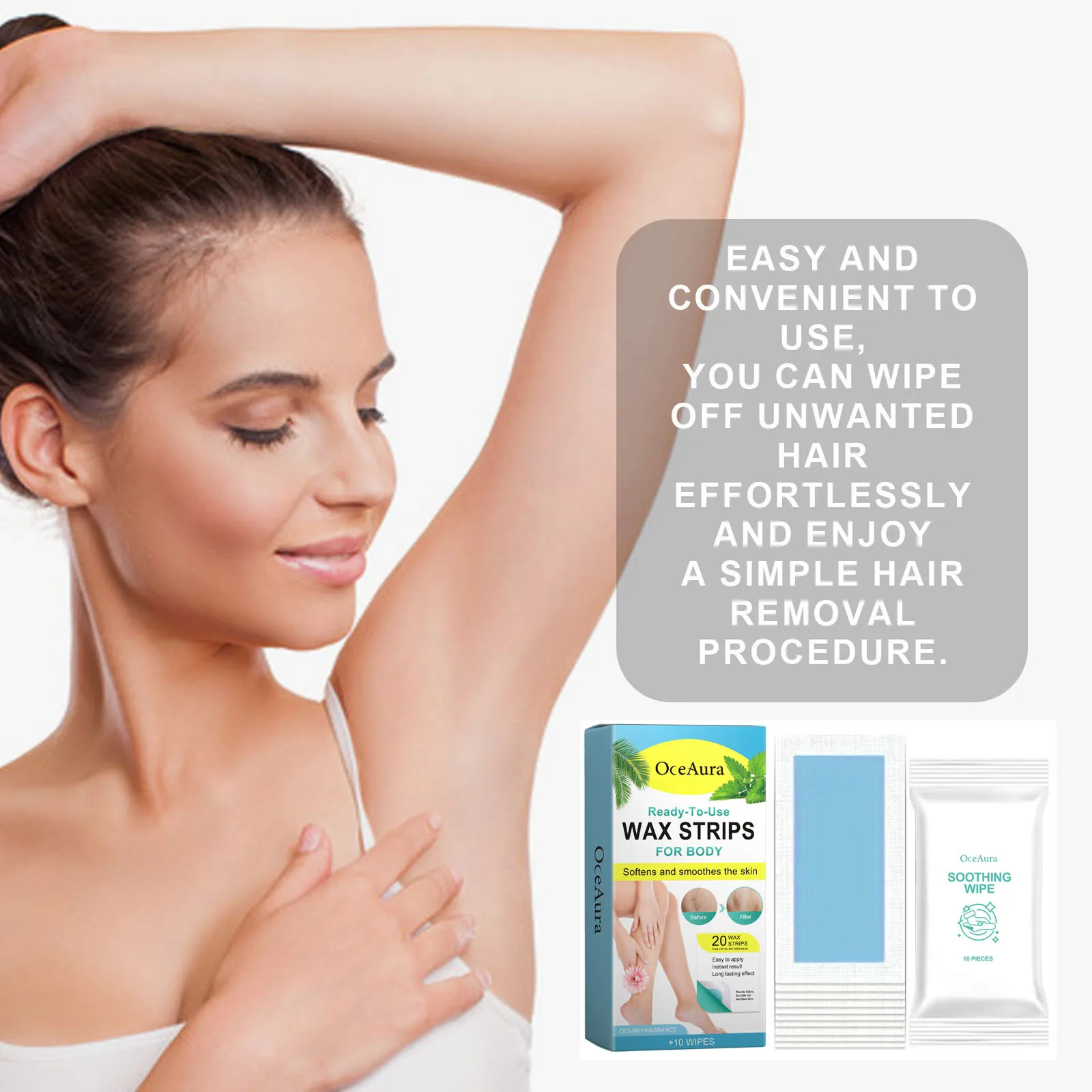 Epilator Wax Paper Depilate Underarm Legs Arm Upper Lip Bikini Smooth Skin Inhibit Hair Growth Painless Hair Removal Wax Strips 4