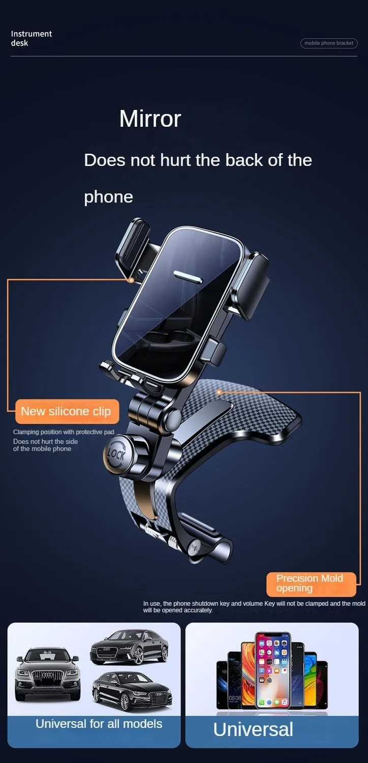 Mobile Phone Car Holder New Style Central Control Instrument Panelmulti-functional Car Universal Navigation Special Fixed